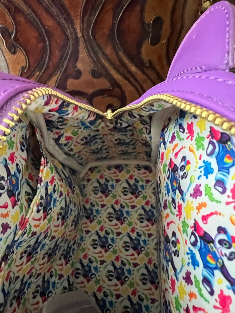 Lisa Frank Purple Panda Rainbow Hat Mini Backpack - Picture 10 of 12
